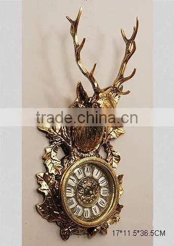 Fancy Art Painting Wall Clock For Home Decoration, Retro Classic Wooden Hanging Wall Clock