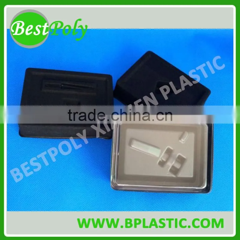 Black flock tray PS flocking tray with plastic box