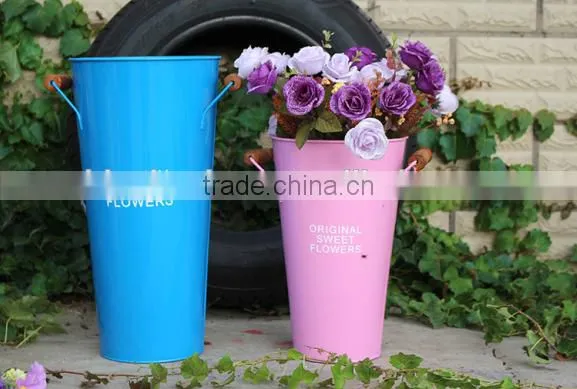 guangxi display flower bucket home & garden metal hanging vases