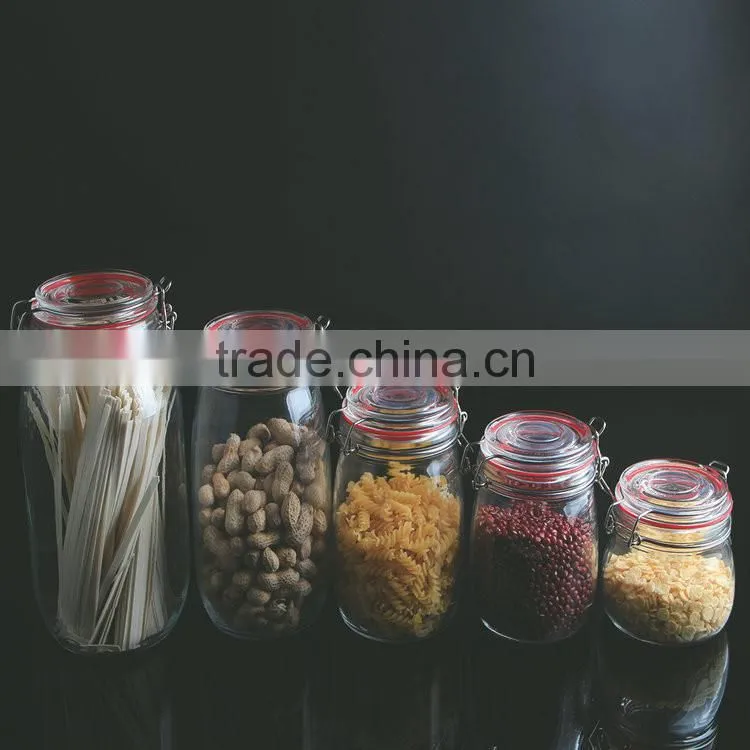 Hot selling products Keep the food you like cheaper glass jars with hinged lids
