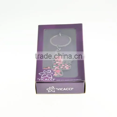Promotional Item Gold Plated Butterfly Keychain with Swarovski Crystal