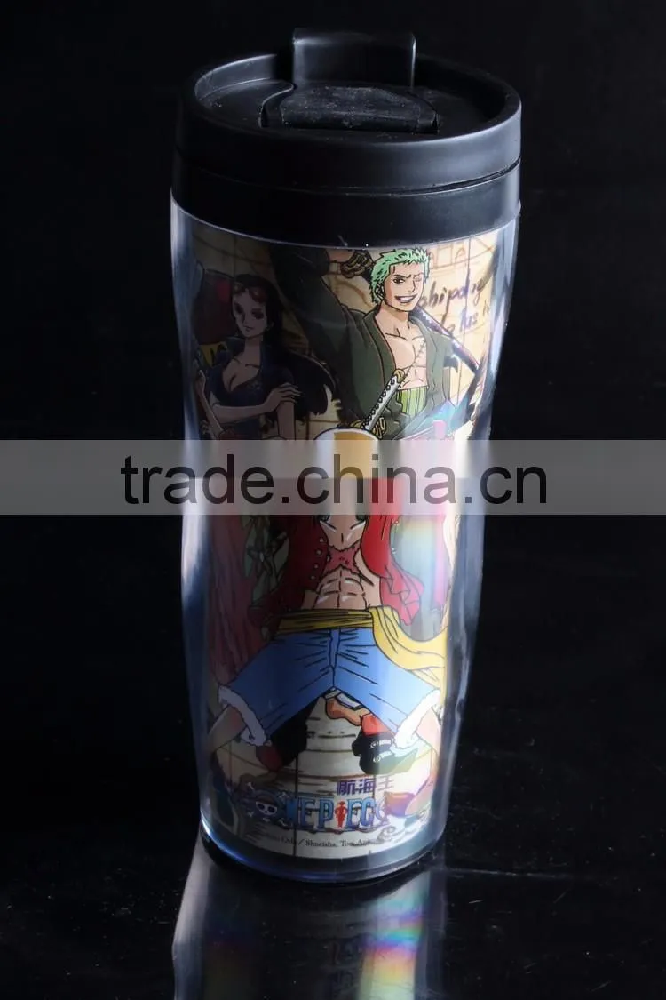 12oz double wall coffee plastic travel mug with leak proof lid
