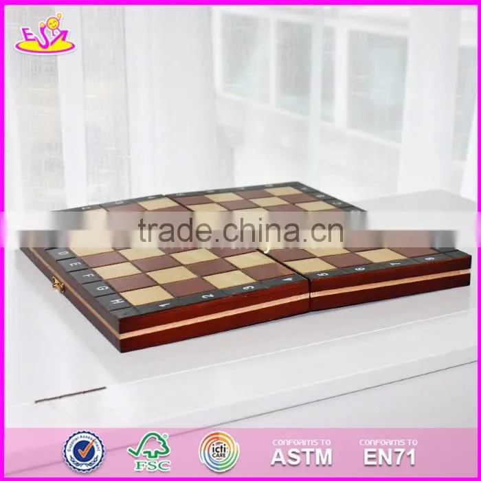 2017 New design children educational wooden chessboard with chess pieces W11A055