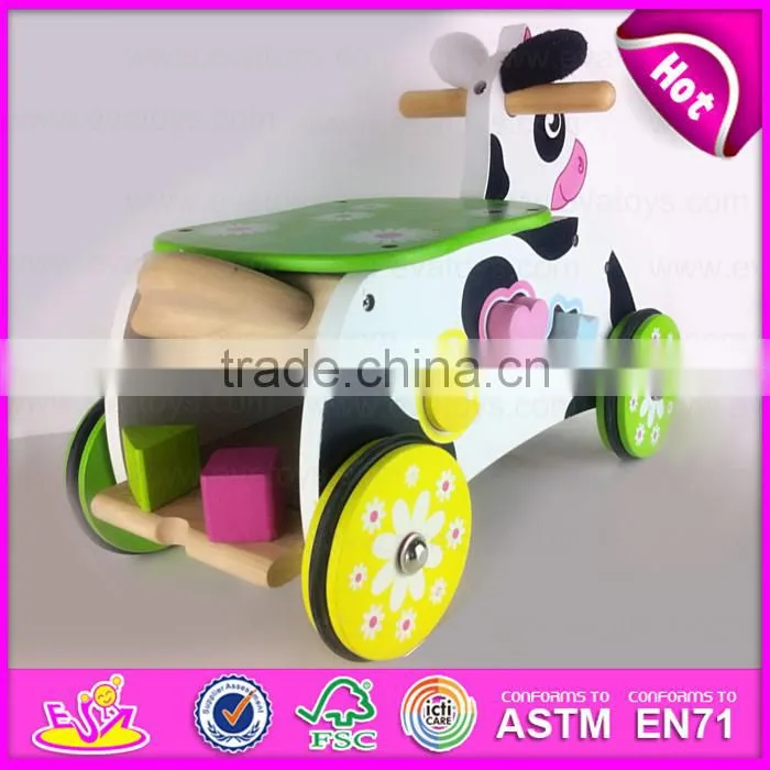 2015 Excellent useful kids wooden tricycle with blocks W16A019