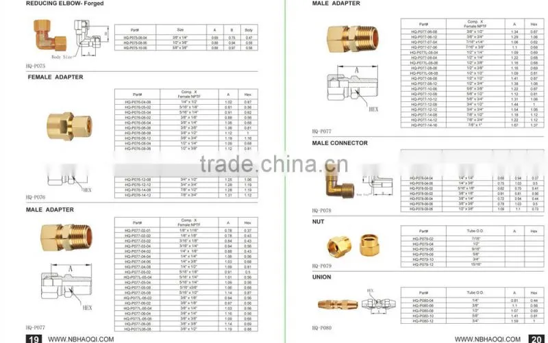 New style promotional 1/4 brass garden hose fittings