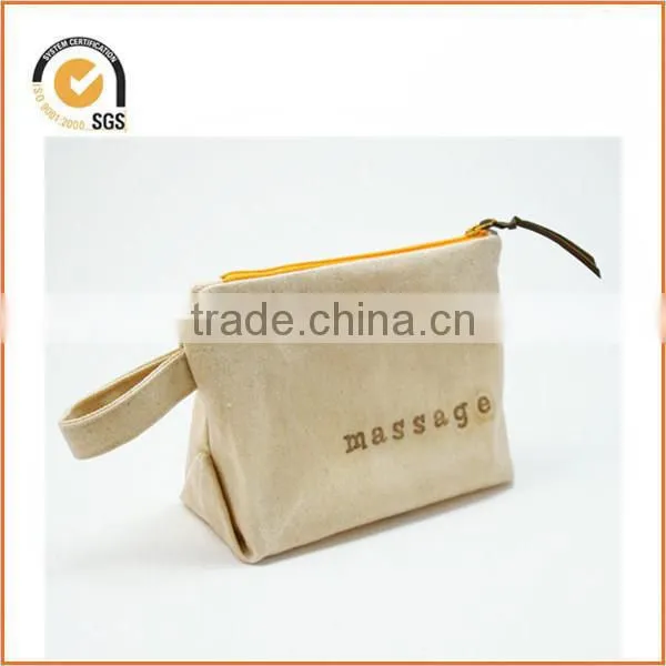 Waxed Canvas Cosmetic/Toiletry Zipper Pouch (Red, White and Blue) By Chiqun Dongguan CQ-H02002