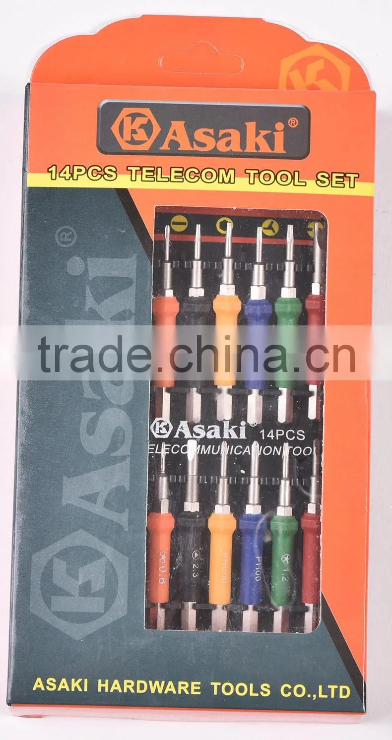 AK-9070 high precision 14pcs cell phone repair screwdriver set