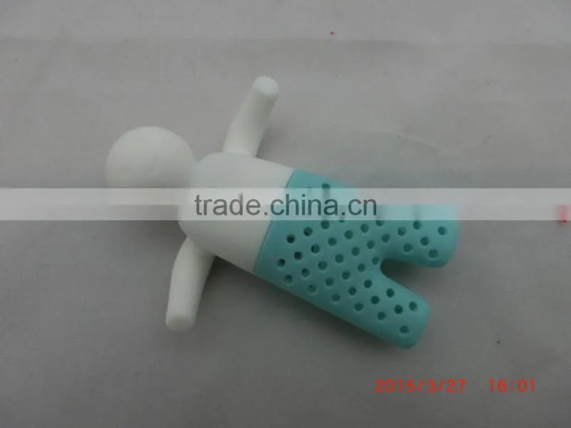 Hot Sale New Design Funny Ceramic Silicone tea infuser, Tea Man tea infuser