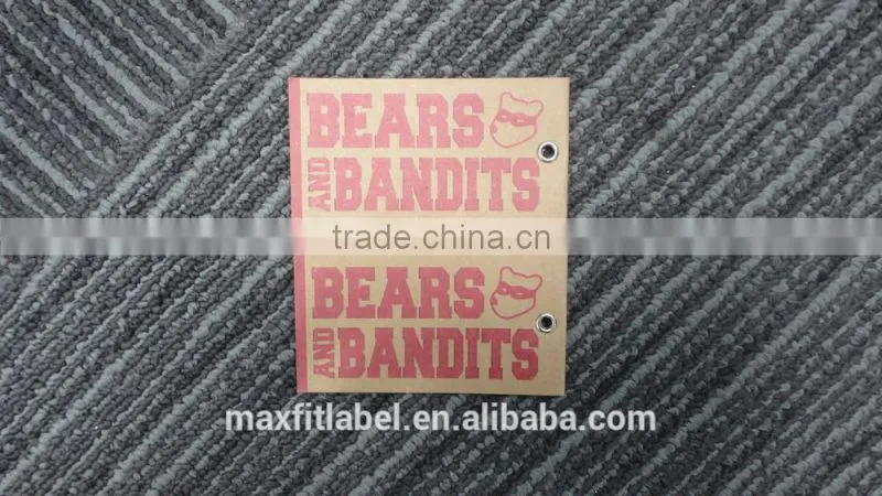 2017 China high quality garment kraft paper Hang Tags Swing tags