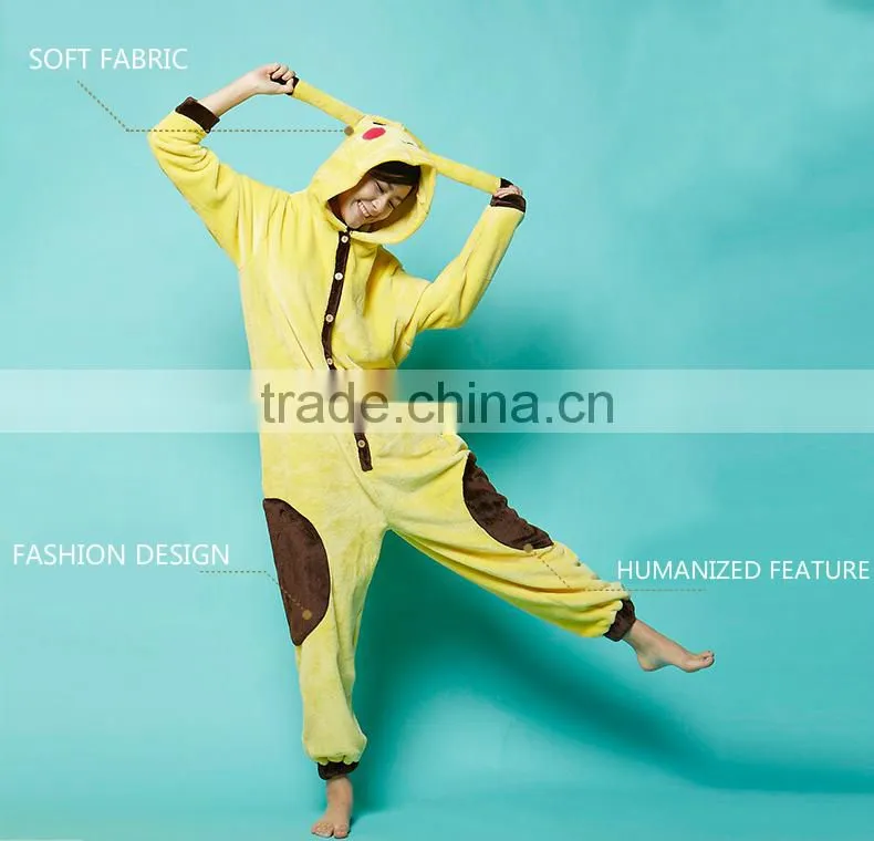 2016 best sell high quality animal printing winter adult jumpsuit pajama