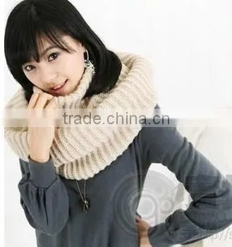 cashmere black color fashion winter knitted factory produce fashion circle round scarf