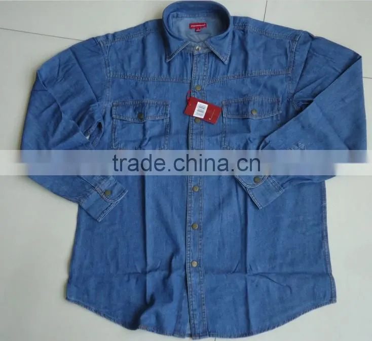 mens blue denimshirt with two chest pocket