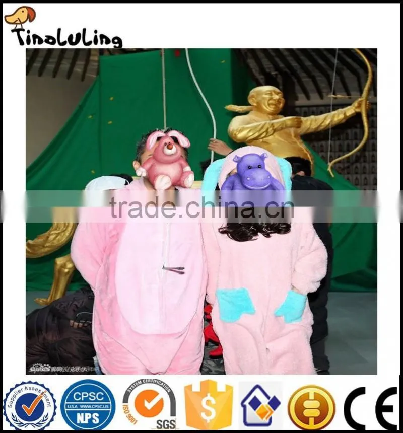 Autumn and winter cosplay costume cute rabbit flannel cartoon animal one piece sleepwear coral fleece long-sleeve lovers lounge