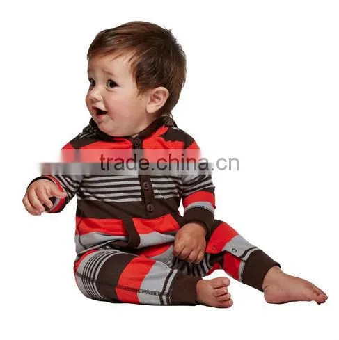 china factory cheap baby clothes with hood striped for boy