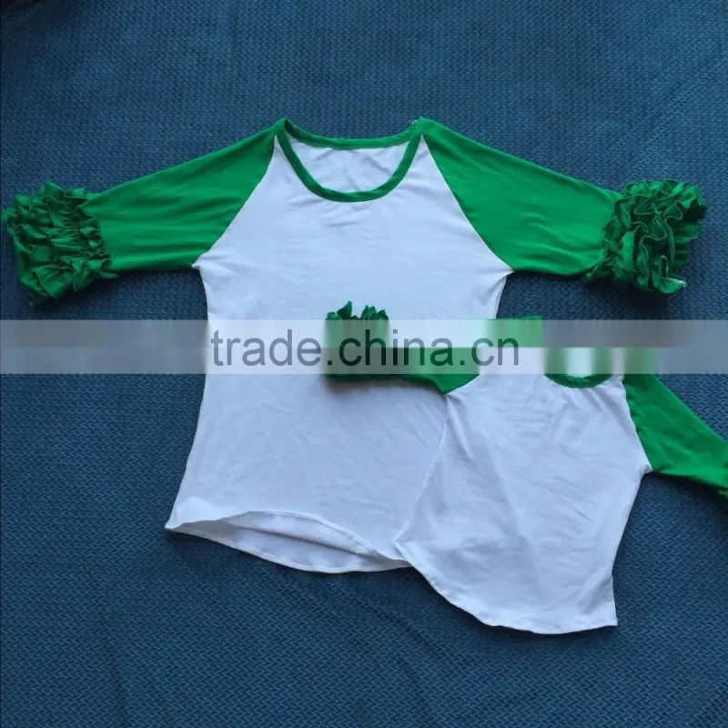 Hot sale Shirt Clothes mommy and me clothing raglan shirt for mom and baby YW-00365