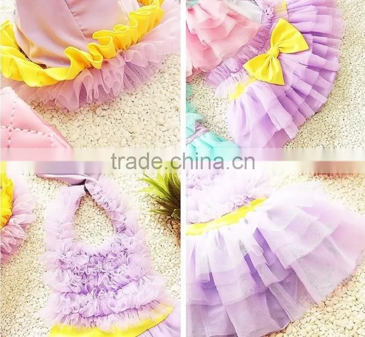 2016 Cute ballet skirt one-piece kid's swimsuit/children swimsuit