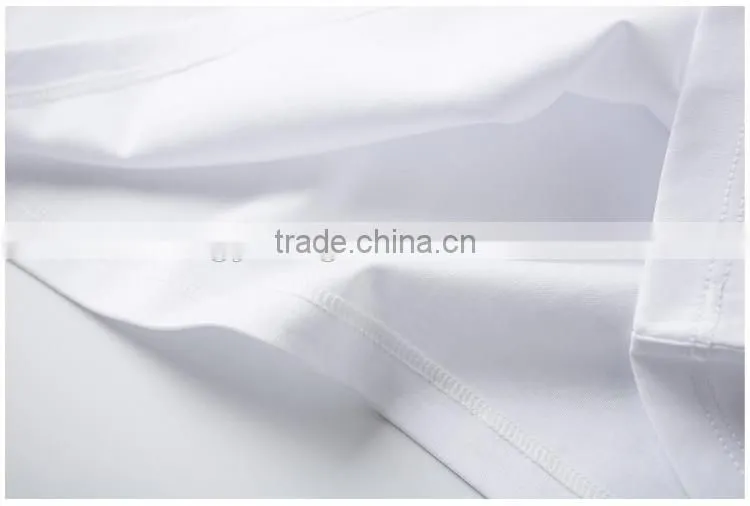 Womens V-neck silk cotton custom white t shirt top quality