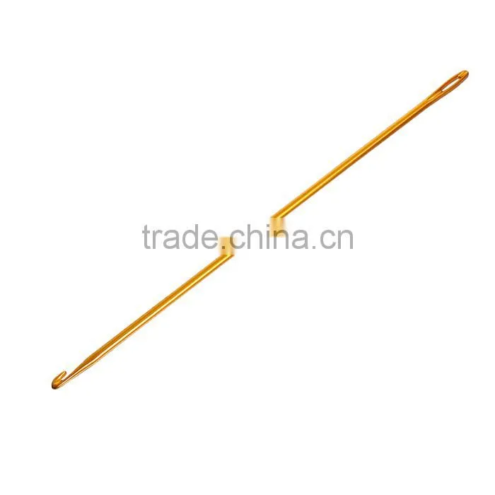 2.75mm Aluminum Crochet Hooks Golden 16.5cm(6 4/8") long, 2 PCs