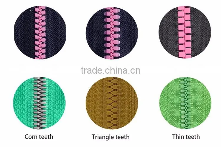 5# O/E Thin-teeth Plastic Molded Zipper or Zips