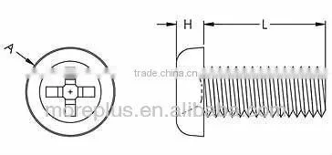 Made in Taiwan Phillips Pan Head Screws Plastic Screw
