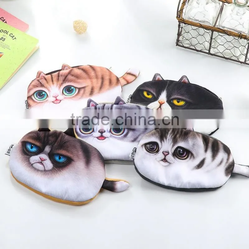 Hot sale custom 3D cool animal printed pencil bags for kids