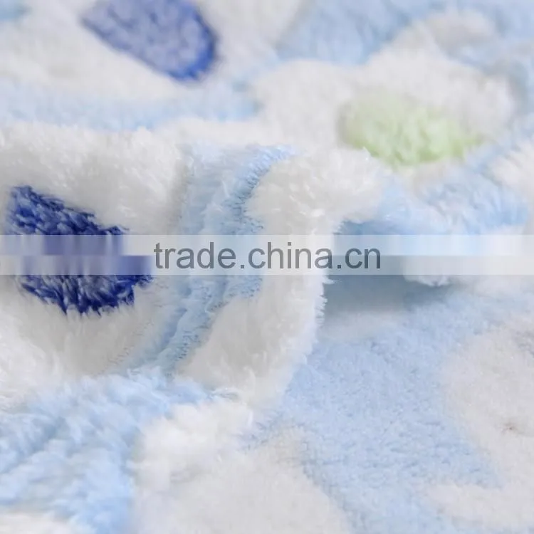 100% polyester super soft cartoon printed and Jacquard baby blanket
