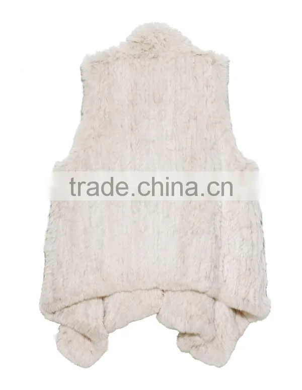 YR505 Wholesale Factory Genuine Rabbit Fur Material Top Quality Fur Vest
