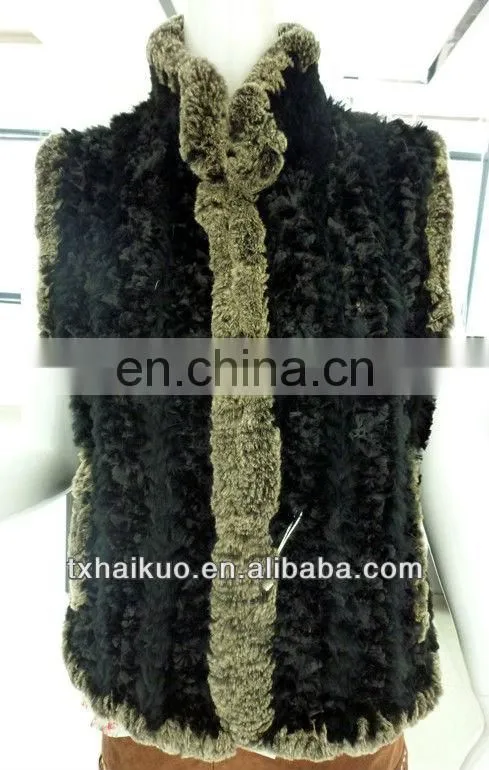 Fashion women rex rabbit fur vest