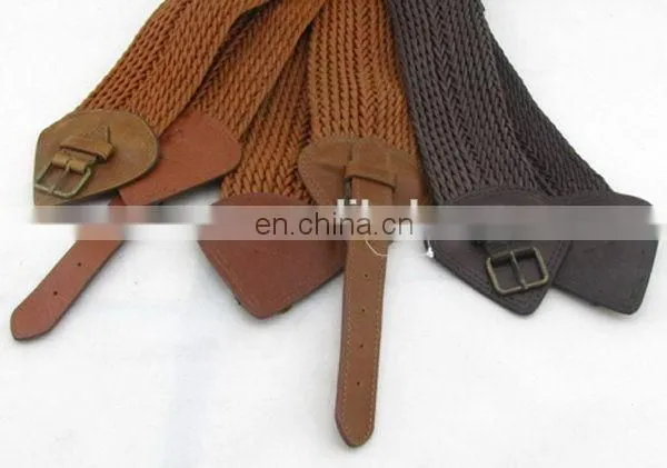 Fahion Elastic Braided Belt For Women Leather Bullet Belt