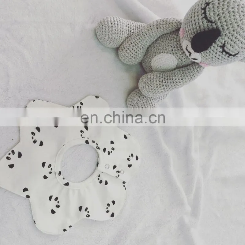 Wholesale cute baby bandana bib fashion soft bib for drooling teething