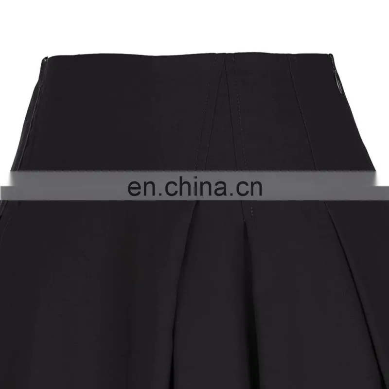 Grace Karin Women Solid Color High Stretchy Vintage Retro A-Line Short Black Skirt CL010451-1