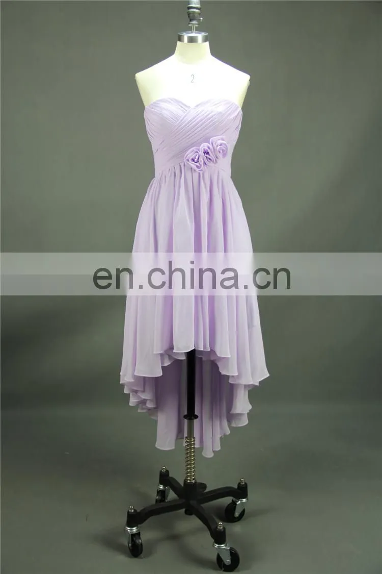 Handmade Flower Cheap Bridesmaid Dresses Wholesale Short Chiffon Gilrs Beach Bridesmaid Dress