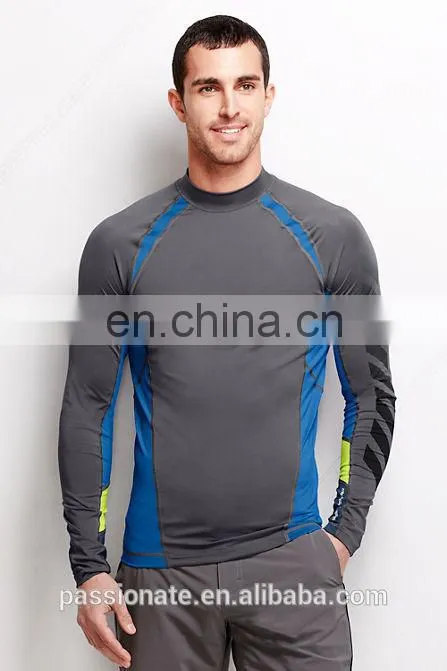 Custom dye sublimation long sleeve rash guard compression shirt