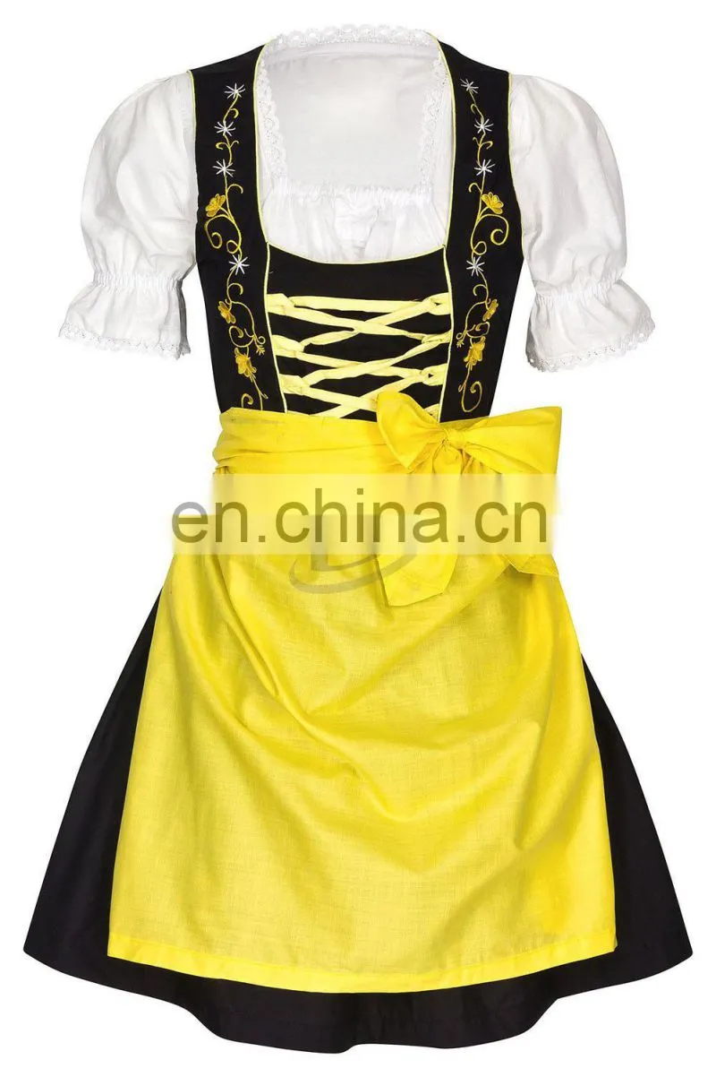Handmade"Black 100%Cotton Dirndl German Bavarian Dress (Oktoberfest Dirndl)