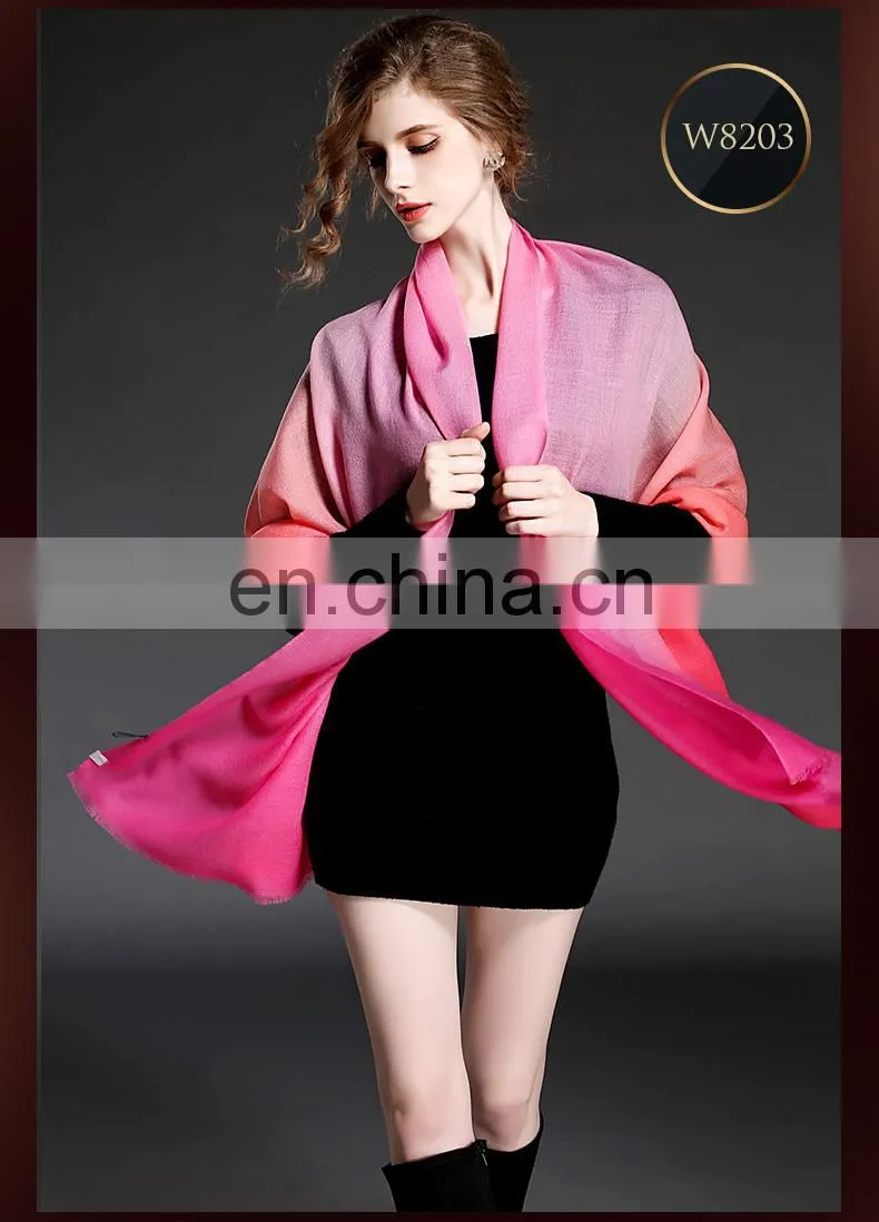 Winter scarf 100% wool gradient lady scarf long scarf Mei Red