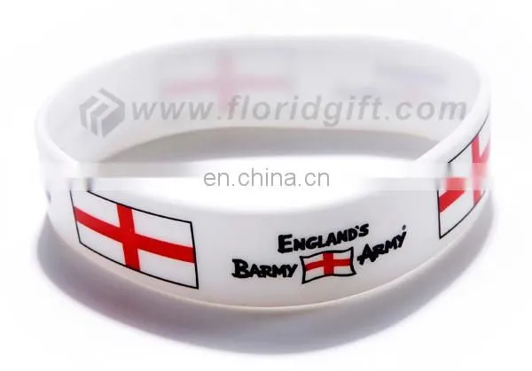 Beautiful and exquisite printed silicone bracelet/ cheapest custom silicon bracelet