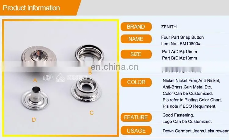 15mm Rhinestone Snap Button for Clothes BM10800