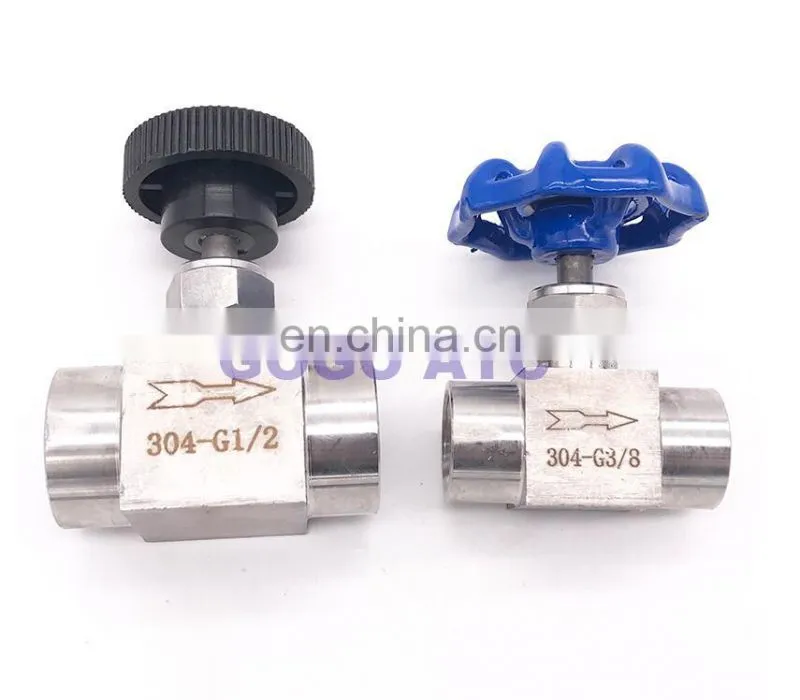 1/8" 1/4" 3/8" 1/2" BSP Equal female Thread SS 304 Stainless Steel Flow Control shut off Needle Valve