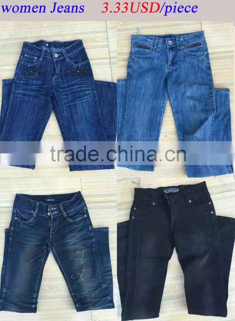 China factory cheap stock jeans pants women,stock lot jeans women pants,women jeans pants