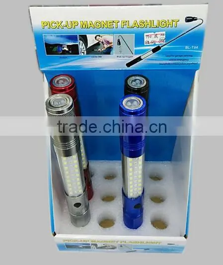 Multi telescoping magnet pick up LED flashlight