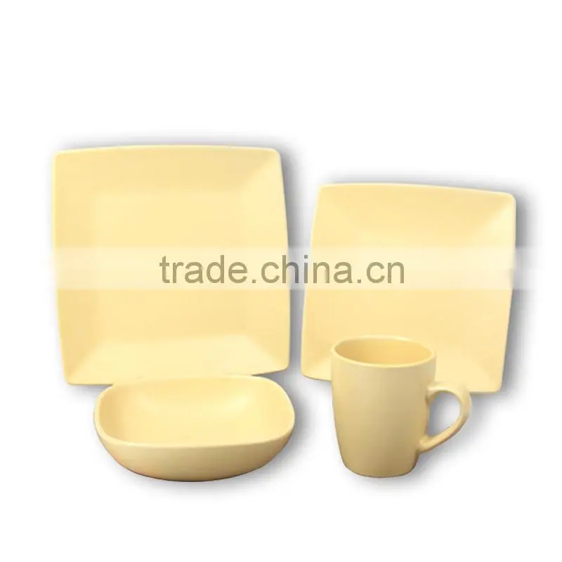 white glazed square ceramic plate