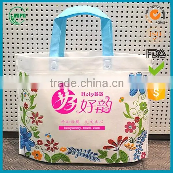 Convenient handle non-woven packing bag with colorful printing