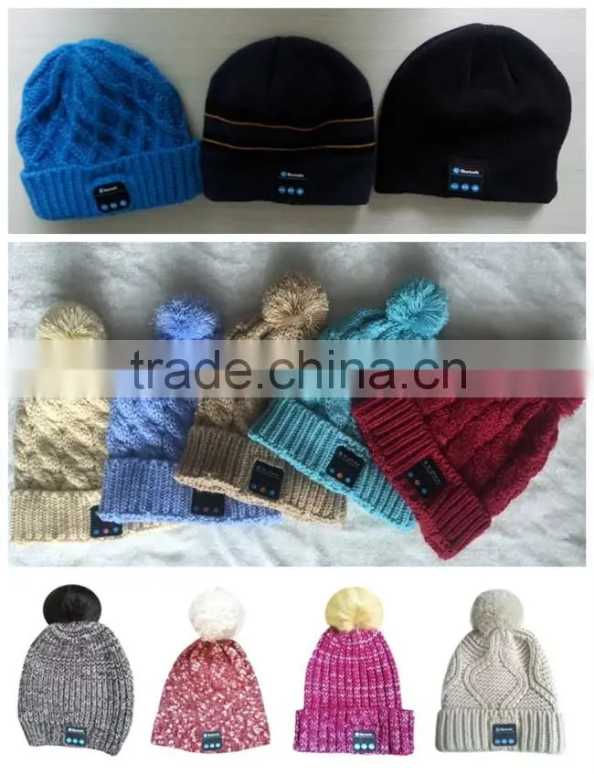 Custom Made Logo bluetooth Knit Beanie hat with Custom logo