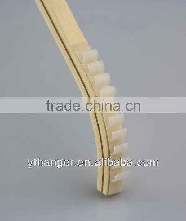 LW038 Plywood hangers natural short dress hanger with clips
