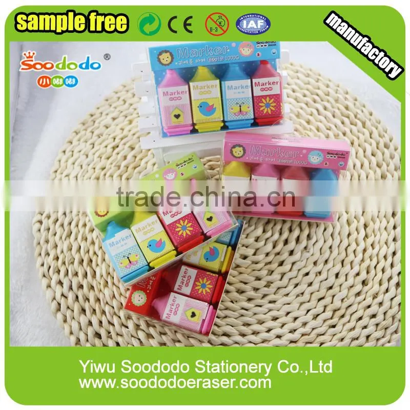 Fancy Fluorescent pen shaped 3D eraser
