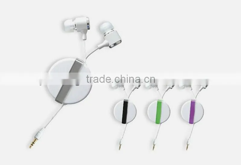 retractable earphones and headphone for mp3, radio, multimedia players
