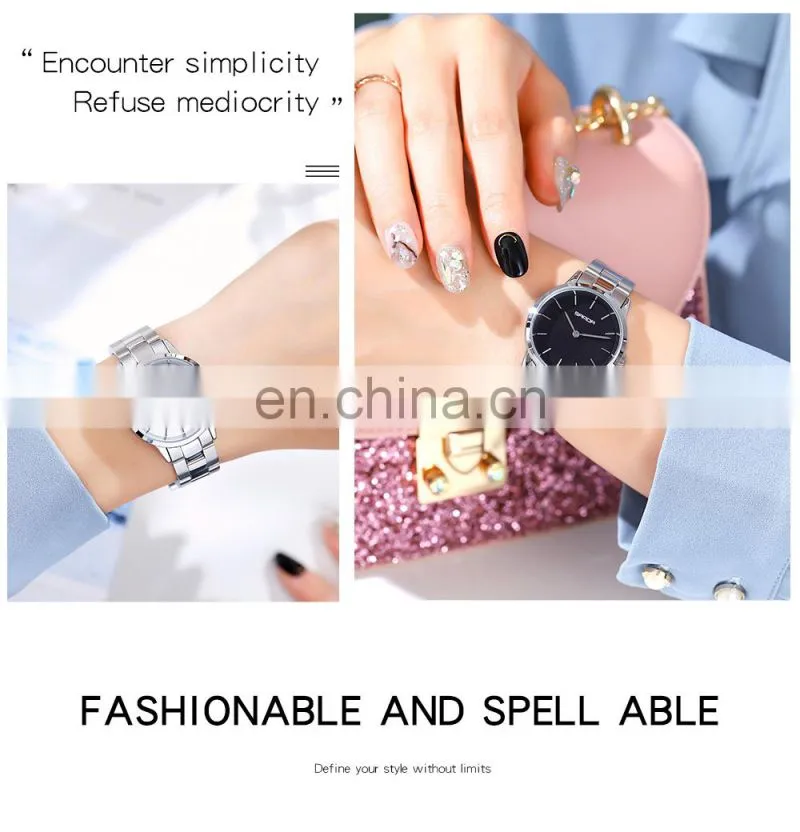 SANDA P1051 Private label ladies quartz wristwatch custom logo simple stylish waterproof oem luxury watches women