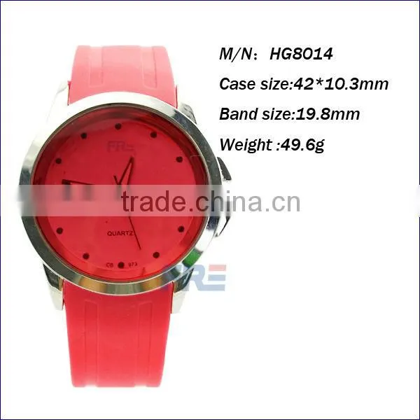 2014 new design alloy case silicone strap black watch women watch