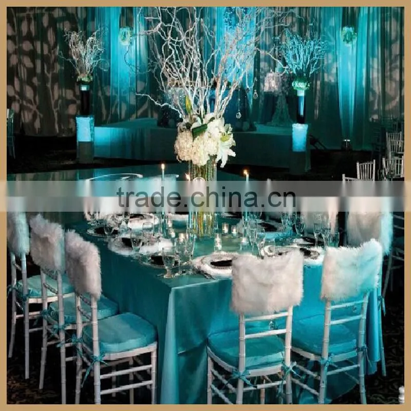 C115B fancy wedding banquet white fur chair back cover
