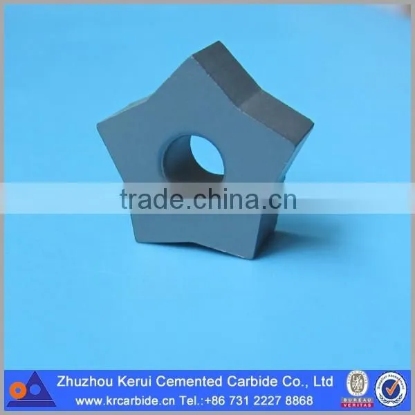 Customized five -pointed star carbide insert chain saw insert for quarrying stone